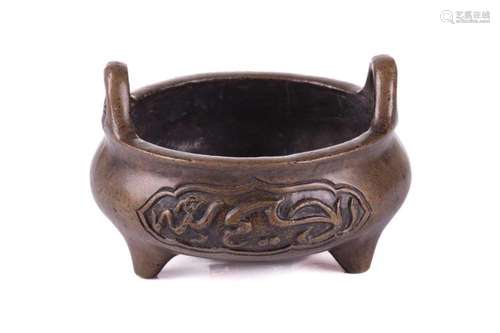 A Chinese bronze censer, possibly 19th century Qing, made fo...