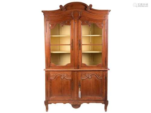 A 19th Century Normandy pine kitchen buffet cupboard, with a...