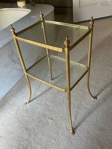 An Italian gilt-metal and glass two-tier table,circa 1950 72...