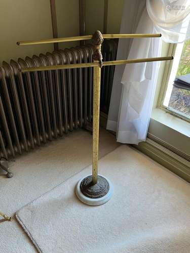 An Italian gilt-metal and marble towel-stand,circa 1950 84cm...