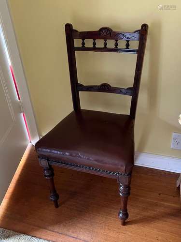 A carved walnut side-chair, English circa 1900 91cm by 41cm