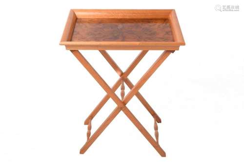 A Linley walnut " Butler's tray" on folding st...