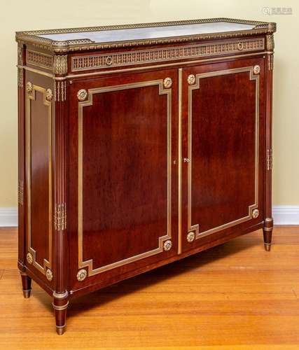 A fine quality Carrara marble gilt-bronze and palisander cab...