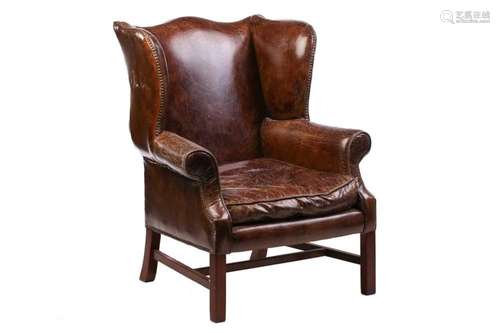 A George III-style distressed hide upholstered gentleman'...