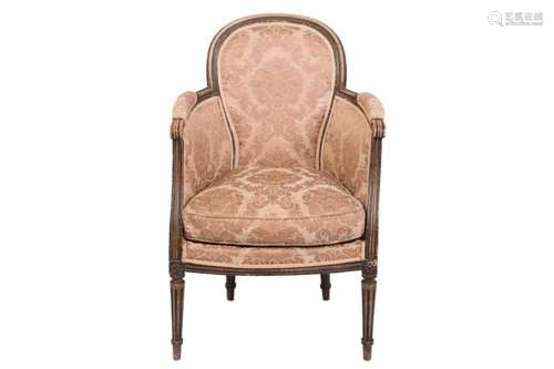 A 'French Hepplewhite' style bergere armchair, early...