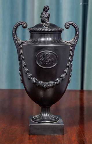 A fine black basalt Neo-Classical urn and cover by Wedgwood ...