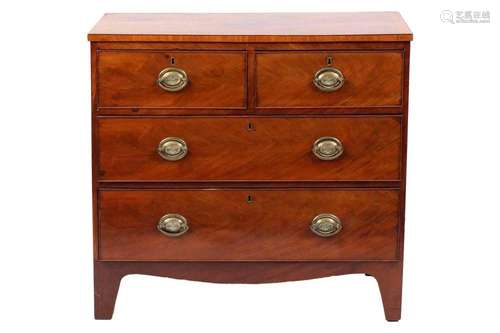 An early 19th-century small mahogany chest of two short over...