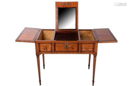 A French marquetry inlaid kingwood poudreuse dressing table ...