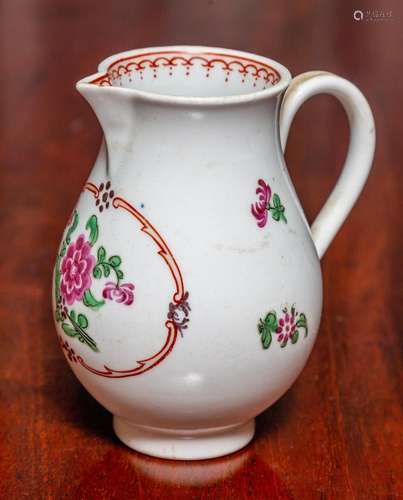 A Worcester famille-rose sparrow-beak cream jug,English 18th...