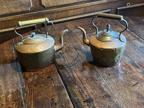 Two Victorian copper kettles,English 19th century 22cm high