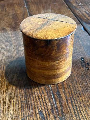 An early Victorian walnut cylindrical tea-caddy, English cir...