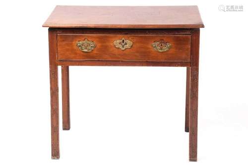 An early George III mahogany drop flap writing table, with a...