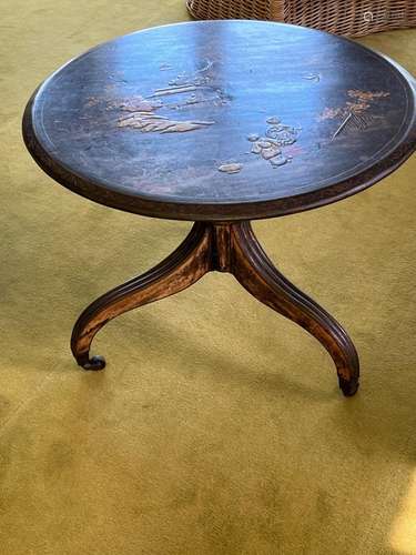 An unusual George III Chinoiserie lacquered mahogany low win...