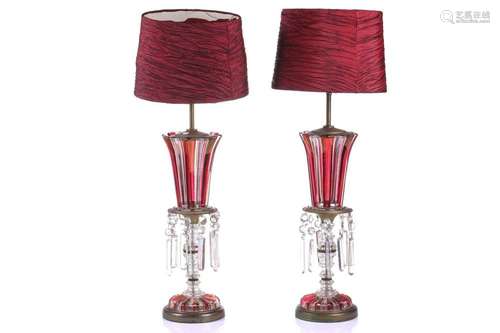 A pair of "Mid-Century Vintage" Italian ruby flash...