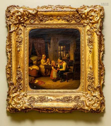 Zimmerman, Continental 19th century, Old man with children i...