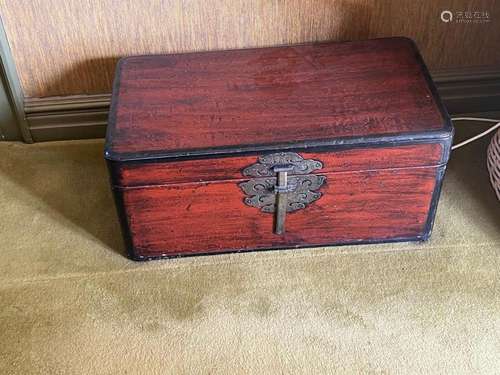 A Chinese metal mounted wooden trunk,circa 1920 30cm high,70...