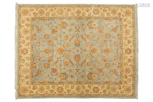 An Indian pale blue ground hand-knotted carpet, 20th century...