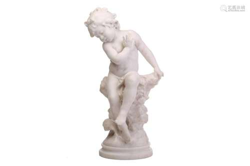 After Auguste Moreau (French, 1834-1917); a large carved whi...