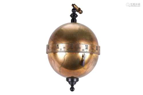 Thwaites & Reed; a gilt brass gravity-powered falling gl...