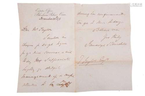 Winston Churchill (1874-1965): an original hand-written lett...