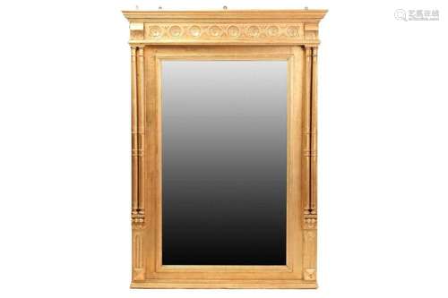 A Georgian style giltwood mirror, 20th century, the rectangu...