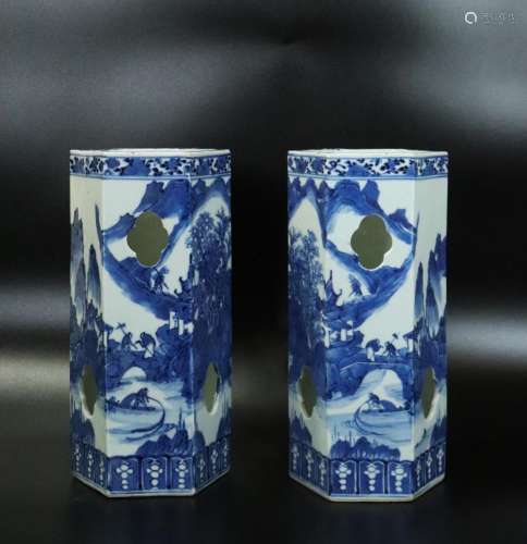 Mirror Pr Chinese Blue White Porcelain Hat Stands