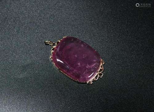 Fine Chinese Pink Tourmaline & 18K Gold Pendant