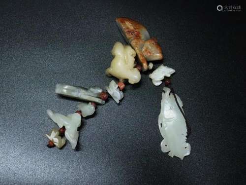 9 Chinese Ming/Qing Jade Toggles or Pendants