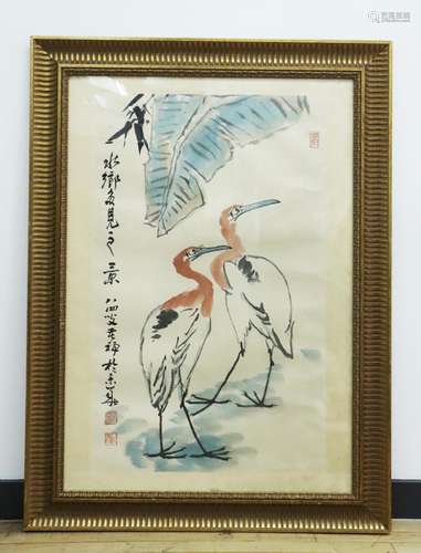 Gu chan: Chinese Ink & Color Bird Painting