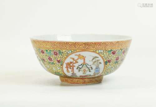 Chinese Qing Lantern Festival Porcelain Bowl