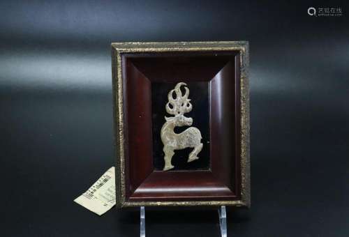Chinese Archaistic Jade Deer Plaque