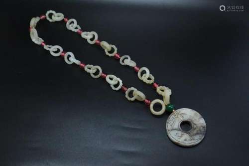 15 Chinese Qing Jade 2 Ring Earrings, Pendant