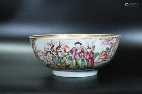 Chinese 18th C Export Famille Rose Porcelain Bowl