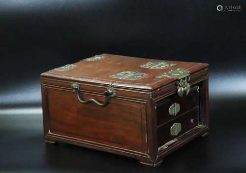 Chinese Hard Wood Folding Mirror Case & Drawers