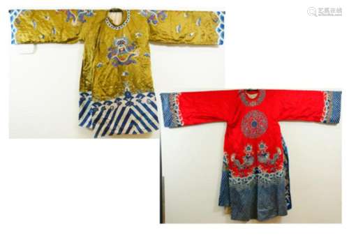 2 Chinese Silk "Dragon Robe" Costumes
