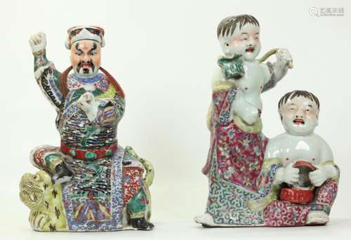 2 Chinese Enameled Porcelain Immortal Figures