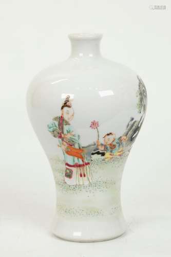 Chinese Famille Rose Enameled Porcelain Meiping