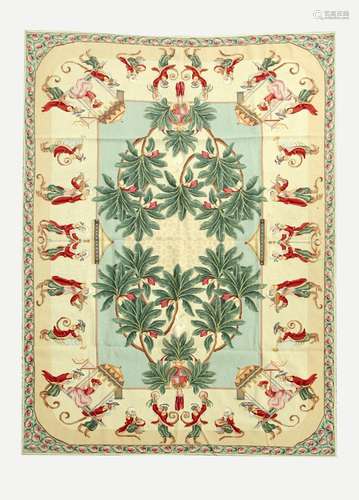 Needlepoint Wool Monkey Carpet