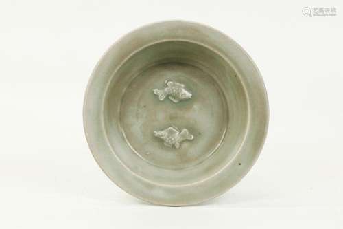 Chinese Longquan Porcelain Bowl w Double Fish