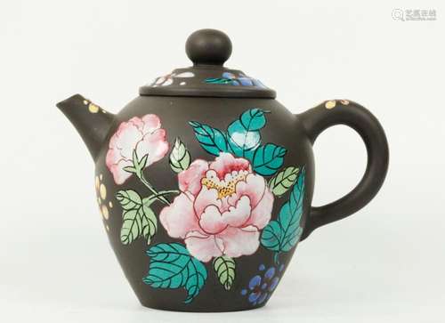 Chinese Enameled Yixing Porcelain Teapot