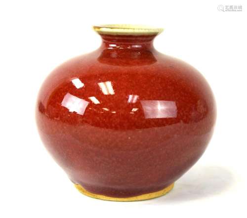 Chinese Ox Blood Glazed Apple Jar