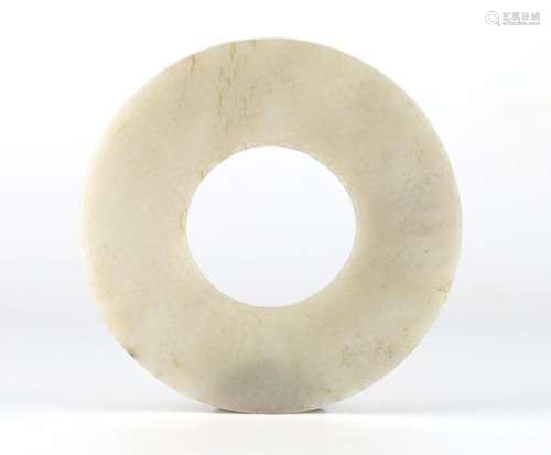 Chinese Carved Circular Jade Plaque (Bi)