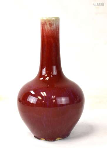 Chinese Ox Blood Glazed Bottle Vase