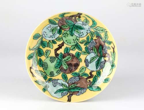 Chinese Sancai Glazed Yellow Ground Charger