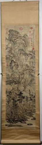 Chinese Painting Scroll of Mountain View