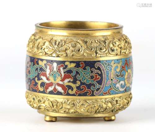 Chinese Bronze Cloisonne Pot