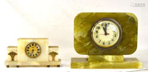 Two Onyx & Bronze Clocks