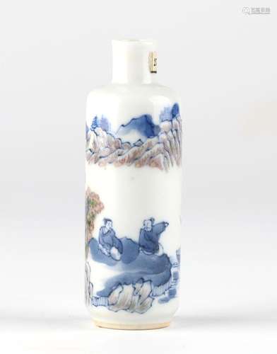 Chinese Blue & White Copper Red Snuff Bottle