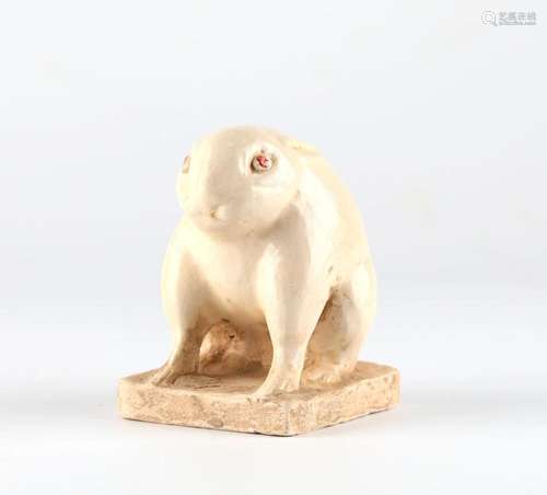 Chinese Porcelain White Glazed Rabbit Figure