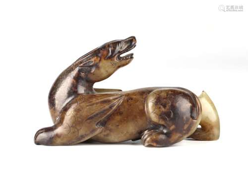 Chinese Carved Jade Figure of Dog